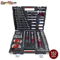 KraftMuller Pro CRV 3-Piece Color Socket Set - KM-157PCS: Professional-grade toolkit with color-coded sockets.