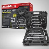 KRAFTMULLER L TYPE WRENCH SET KM-1403-19PCS - A versatile 19-piece socket wrench set for all your hexagon socket needs.