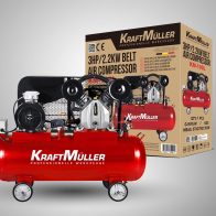 KRAFTMULLER M3HP/2.2KW BELT AIR COMPRESSOR KM-100L - A powerful and refined compressor for precision pneumatic applications.